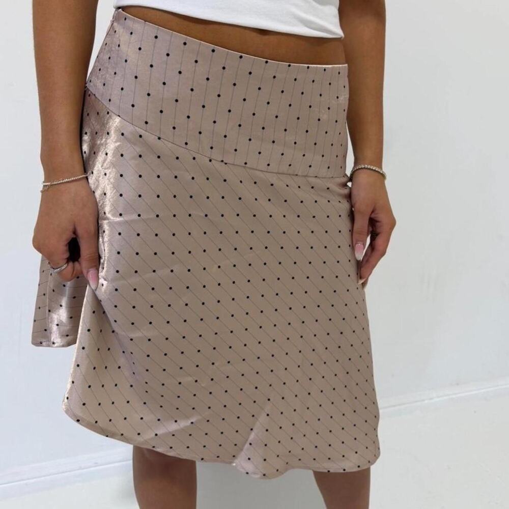 Pinstripe polka dot midi